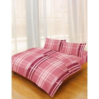 【LAMINA】混紡雙人被套-粉彩格紋