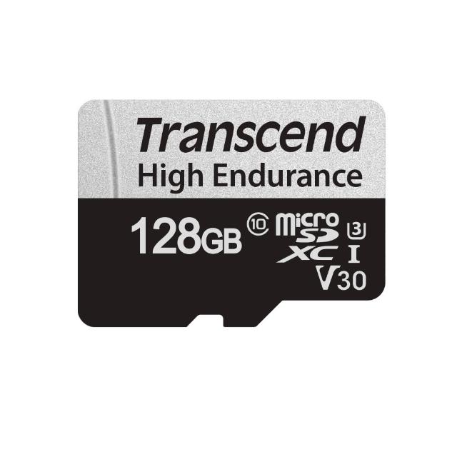 【Transcend 創見】USD350V High Endurance microSDXC UHS-I U3 128GB 行車記錄器/監控專用記憶卡(附轉卡)