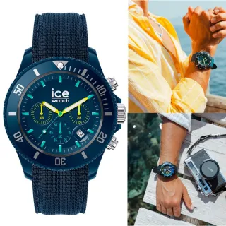 【Ice-Watch】三眼計時活力系列 44mm CH(深藍編織矽膠錶帶)