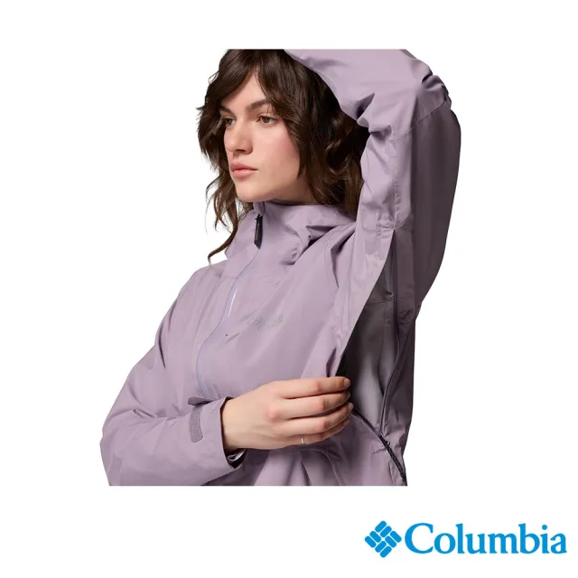【Columbia 哥倫比亞】女款-OT防水外套-Ampli-Dry™-紫灰色(UWK24960PG/JF)