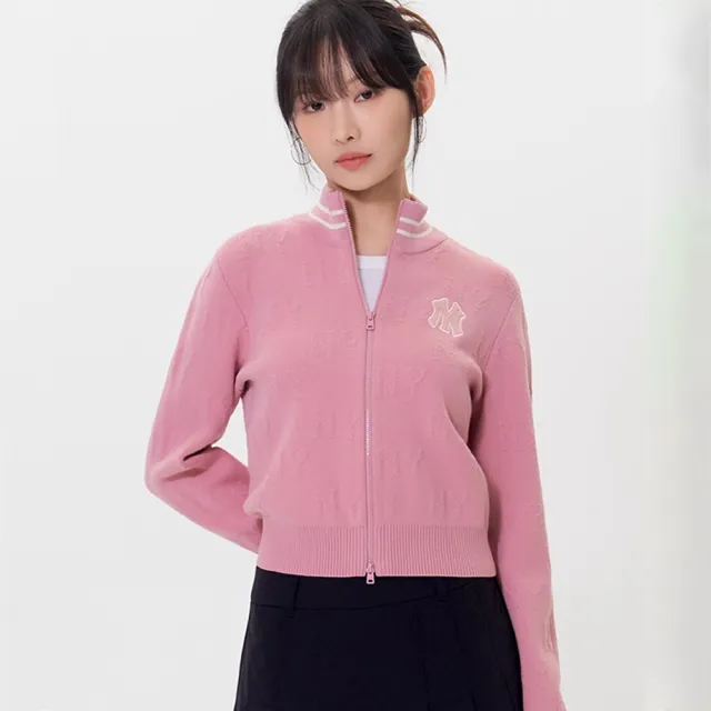 【MLB】女版長袖復古水洗針織衫 Monogram系列 紐約洋基隊(3FKCM0154-50PKL)