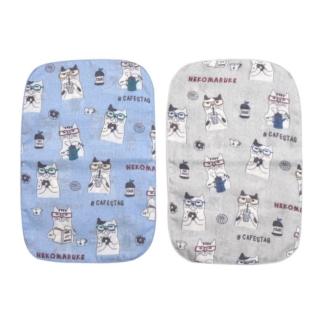 【Kusuguru Japan】日本眼鏡貓 2入組 多功能紗布巾 30X20cm-NEKOMARUKE貓丸款