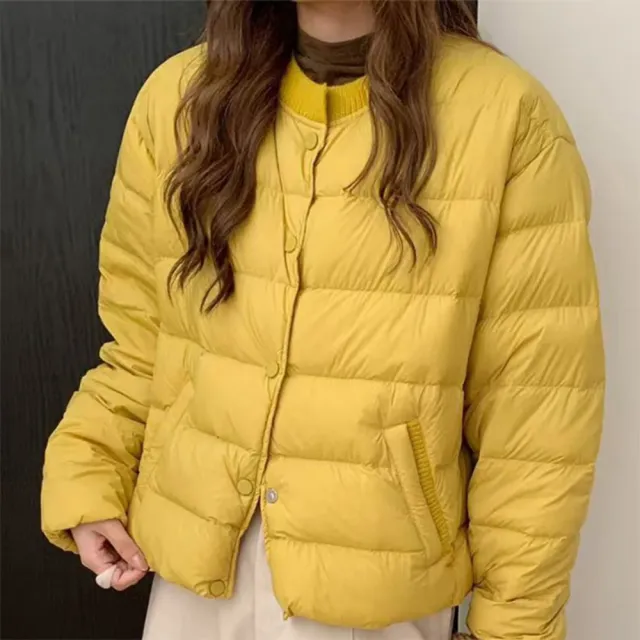 【巴黎精品】頂級真羽絨外套90%鴨絨羽絨衣秋冬外套保暖上衣大碼休閒女裝(圓領輕薄短款7色n1lr39)