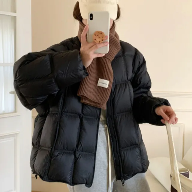 【巴黎精品】頂級真羽絨外套90%鴨絨羽絨衣秋冬外套上衣大碼休閒女裝(高級感短款麵包服3色n1lr26)