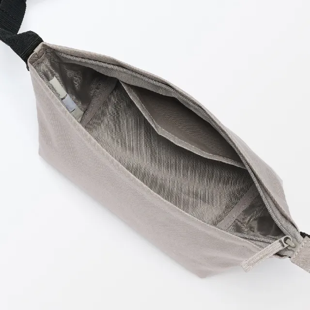 【MUJI 無印良品】再生聚酯纖維寬背帶迷你肩背包(黑色/深米)