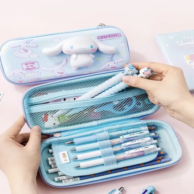 【SANRIO 三麗鷗】正版授權 鉛筆盒 3D立體三麗鷗 美樂蒂 酷洛米 大耳狗 文具收納(立體圖案 療癒鉛筆盒)