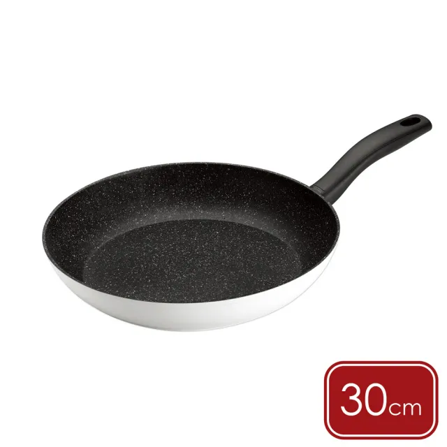 【GHIDINI】義大利 石紋不沾平底鍋 白30cm / 平煎鍋 4人用不沾鍋