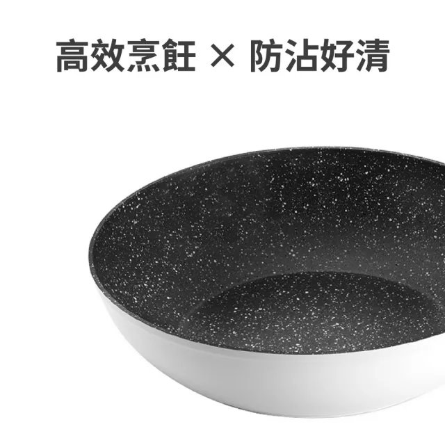 【GHIDINI】義大利 石紋不沾平底鍋 白28cm / 平煎鍋 3-4人用不沾鍋