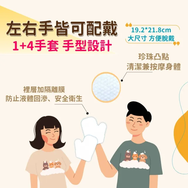 【寶兒樂】寵物潔擦澡手套-濕式12抽/包(貓狗毛孩用/乾洗澡)