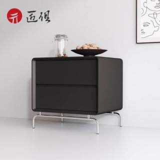 【匠俱】創意奶油風床頭櫃 全實木貓抓皮 45×40×50CM(收納櫃 儲物櫃 抽屜櫃 只需安裝支架)