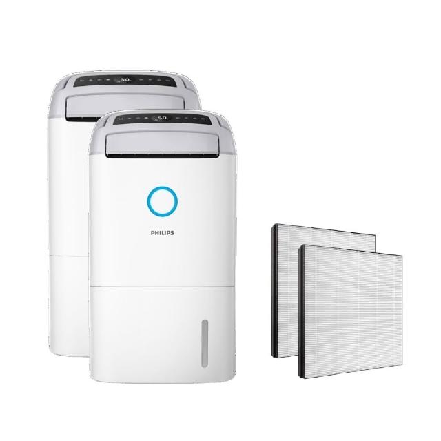 【Philips 飛利浦】雙入組★14.2L抗敏清淨除濕機-星空灰(DE5306/81)