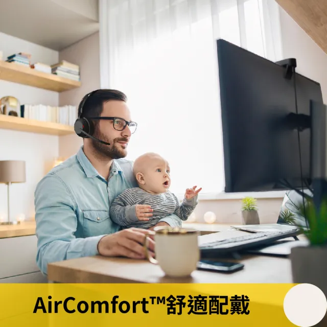 【Jabra】官方直營 Evolve2 55 商務頭戴式主動降噪藍芽耳機麥克風(AirComFort技術)