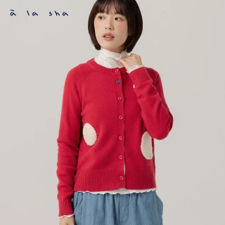 【a la sha】miao毛點針織長袖外套