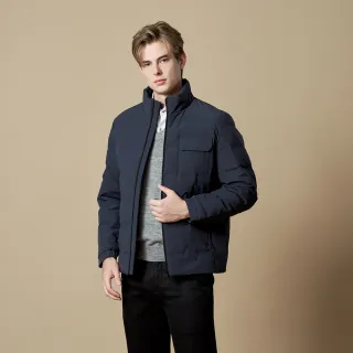 【pierre cardin 皮爾卡登】休閒服飾 男款 都會休閒立領羽絨夾克外套-深灰色(5245772-95)