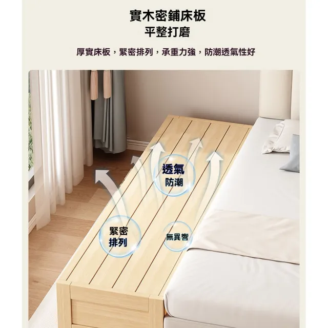 【窩居】床邊拼接床 加寬神器 180x50 200x40cm進口松木(加寬床邊床 拼接大床 大人可睡 實木側邊床)