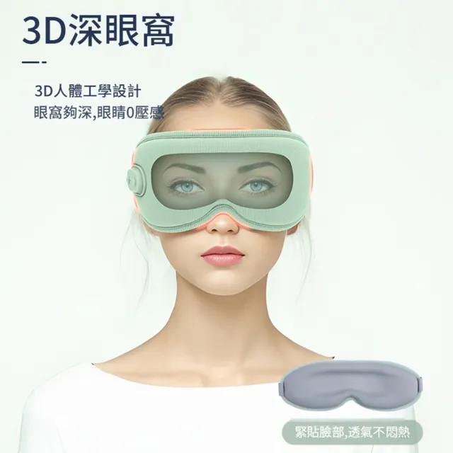 【ANTIAN】3D熱敷眼部震動按摩眼罩 按摩SPA護眼蒸汽眼罩 遮光助眠眼罩 睡眠眼罩