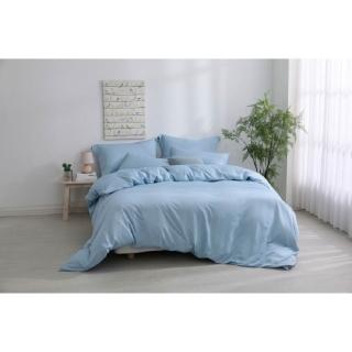 【LAMINA】天絲純色床包三件組雙人-湖藍150x186cm