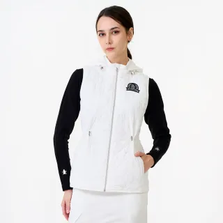 【Munsingwear】企鵝牌 女款白色精緻菱格衍縫縮腰背心 MLWL6502