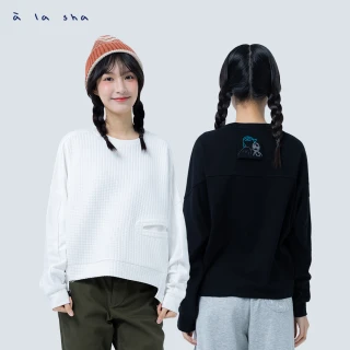 【a la sha】獨家魅力價1111↘家族繡花拼接飛鼠袖T