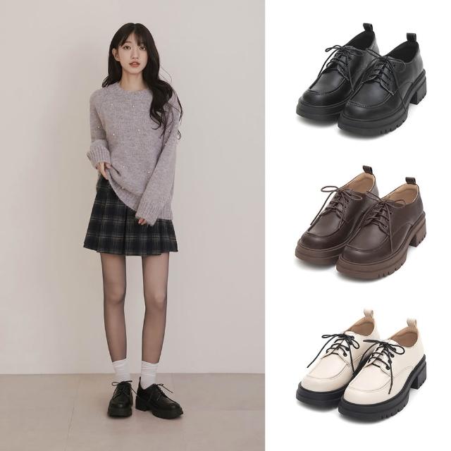 【D+AF】百變少女厚底綁帶德比鞋