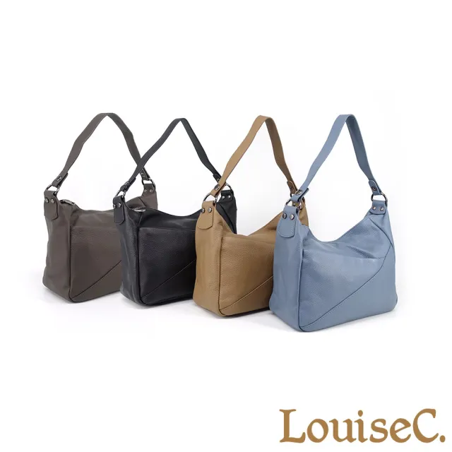 【LouiseC.】雙11 Tree House 牛皮現代幾何多隔層肩背斜背真皮包-4色-雙背帶設計(YS25173)