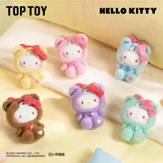 【YENDAR 研達】三麗鷗Hello Kitty泰迪毛絨睡衣小熊 (單盒)(夢趣細節隨身治癒)