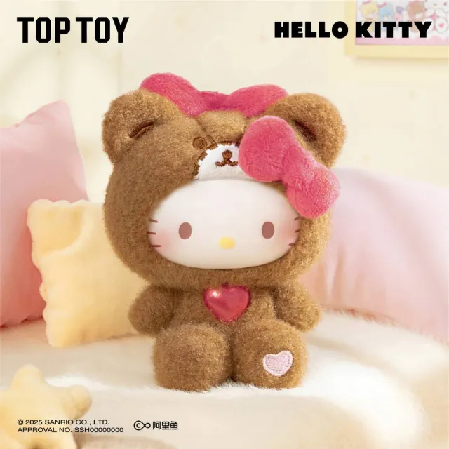 【YENDAR 研達】三麗鷗Hello Kitty泰迪毛絨睡衣小熊 (單盒)(夢趣細節隨身治癒)