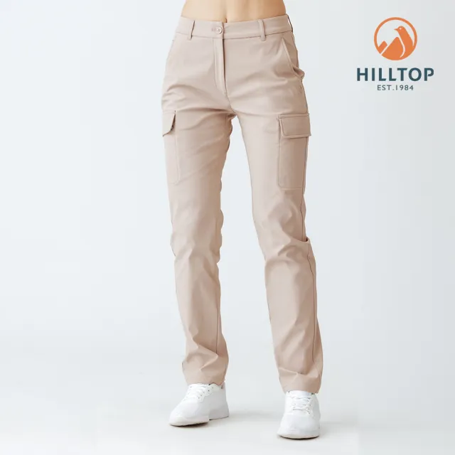 【Hilltop 山頂鳥】超潑水施華洛世奇水鑽撞釘保暖彈性長褲 女款 卡其｜PH31XFQ9ECN0