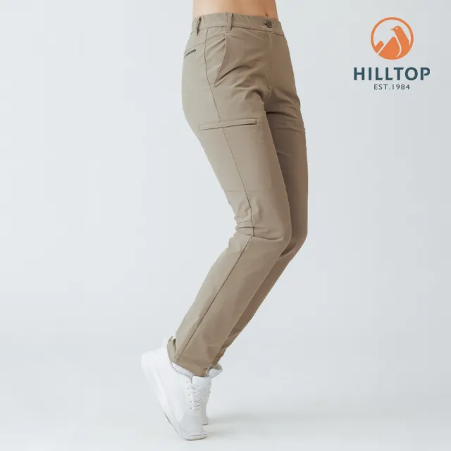 【Hilltop 山頂鳥】超潑水彈性長褲 女款 卡其｜PH31XFR3ECN0