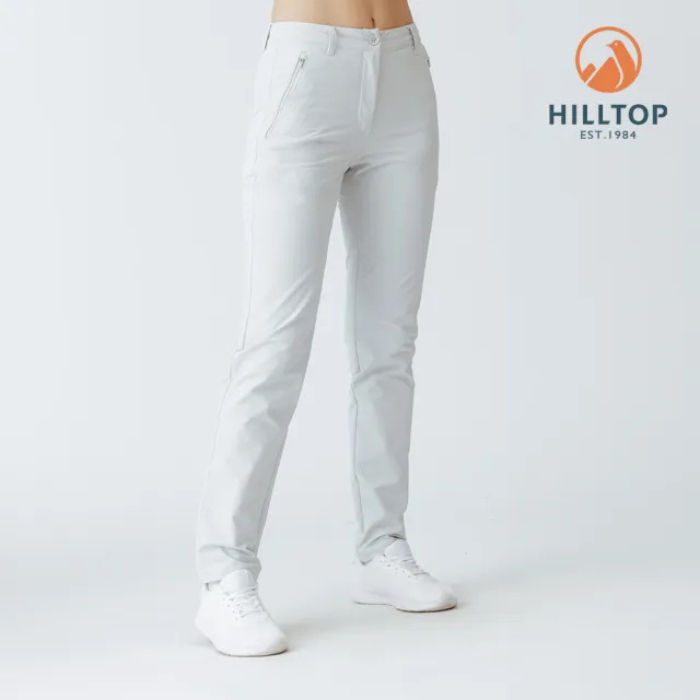 【Hilltop 山頂鳥】超潑水保暖彈性長褲 女款 淺灰|PH31XFR4ECK0