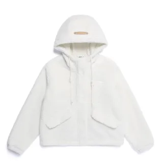 【國家地理服飾官方旗艦】女裝 刷毛 連帽外套 - 白色