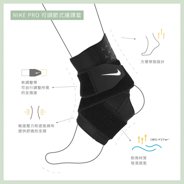 【NIKE 耐吉】護踝套 針織護踝 調節式護踝 運動 共兩款(單入裝)
