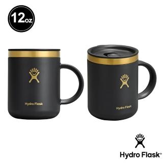 【Hydro Flask】12oz/354ml 附蓋 保溫 馬克杯 兩入 禮盒組 黑金(交換禮物 聖誕禮物 情人節禮物)
