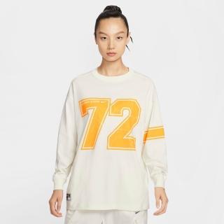 【NIKE 耐吉】長袖上衣 女 落肩寬鬆版型 AS W NSW LS TEE OS GCEL 米灰 IO0481-047