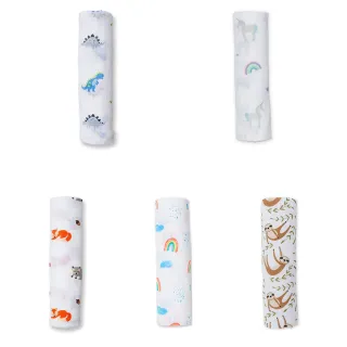 【lulujo】嬰兒純棉透氣包巾100x100cm 親子良品(蘑菇/草莓/鴨子)