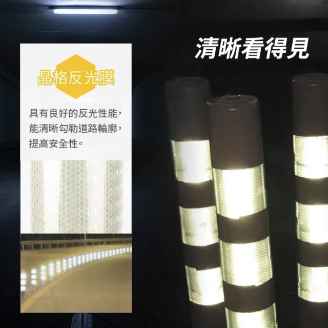 【百工良品】黃白警示柱 交通柱 防撞柱 分隔桿 反光柱 隔離柱 警示桿 黃色彈力柱 警示牌 立柱(190-RW755)