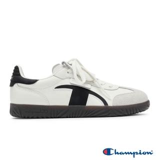 【Champion】官方直營 男性款-Champ T-trainer膠底復古休閒鞋-淺米/黑色(U5CFCTM12U3)