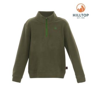 【Hilltop 山頂鳥】童款 POLARTEC保暖半開襟刷毛上衣 綠｜PH51XC96ECM0