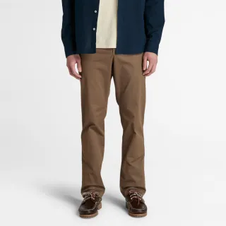 【Timberland 官方旗艦】男款咖啡色直筒卡其長褲(A6C2GBK0)