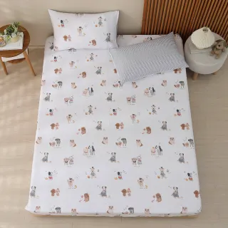 【HongYew 鴻宇】台灣製100%精梳棉 床包枕套組 加大(多款)