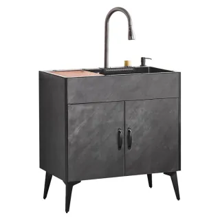 【匠俱】不鏽鋼水槽櫃 多配件 大單槽 75*45*78CM(洗手台 洗碗槽 洗衣槽 流理台 洗碗池 櫥櫃 廚房水槽)