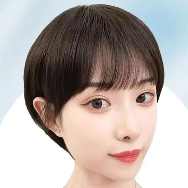 【MoonDy】假髮 髮套 真髮假髮 短髮假髮 波波頭假髮 女生假髮 頭套假髮  層次假髮 短直髮假髮 配