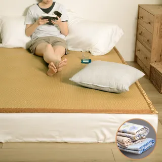 【神田職人】雙人5尺 3D頂級特厚 柔藤 透氣涼蓆-B 棉麻 紙纖 床蓆 不夾髮膚 涼蓆推薦 150x182cm 涼