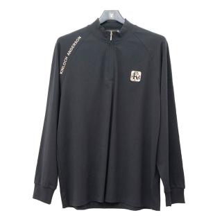 【金安德森】男裝長袖-微立領 素面POLO衫(黑色)