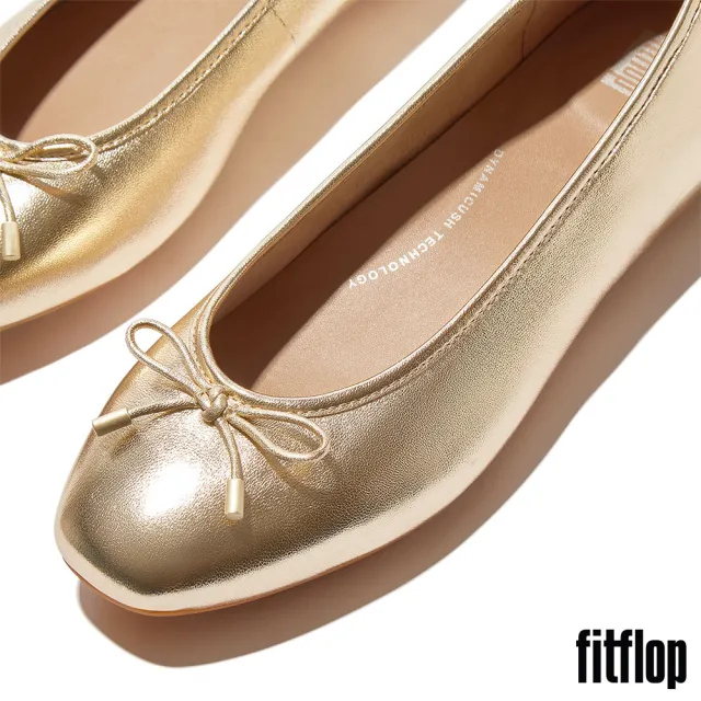【FitFlop】DELICATO 蝴蝶結柔軟皮革芭蕾舞平底鞋-女(三色)