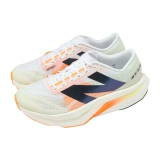 【NEW BALANCE】競速跑鞋 FuelCell SuperComp Elite V4 2E 寬楦 男鞋 白橘 回彈 碳板(MRCELCW4-2E)