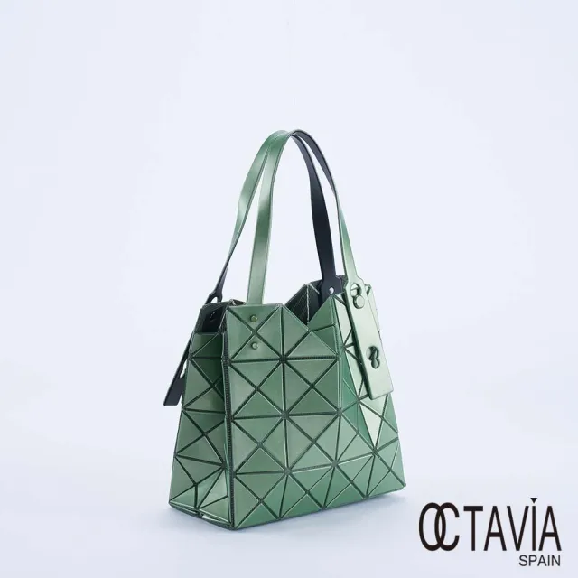 【OCTAVIA 8】雙11 金屬碎片 幾何三角立體長型手提A4包 - 五色可選(三宅包 手拿包)