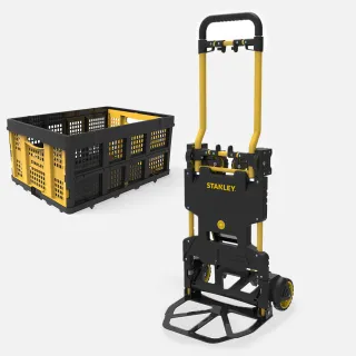 【Stanley】組合 二合一折疊手推車+折疊置物籃