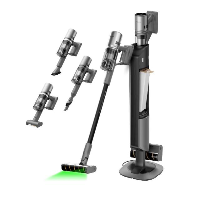 【Dreame 追覓科技】Z10S Station 自動集塵吸塵器 抗敏防纏版(雙恆壓梳齒割刀/綠光顯塵/4種吸頭/超輕量)