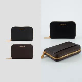 【ROBINMAY】洛月真皮方塊零錢包 頭層皮(拉鍊封口/多色任選)